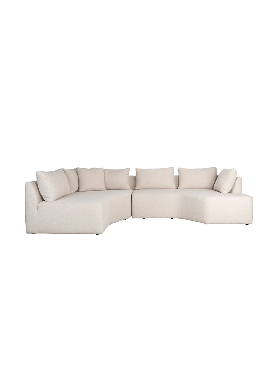 
Canapé d'angle design 5 places haut de gamme « Prosper » - Sable / Liens