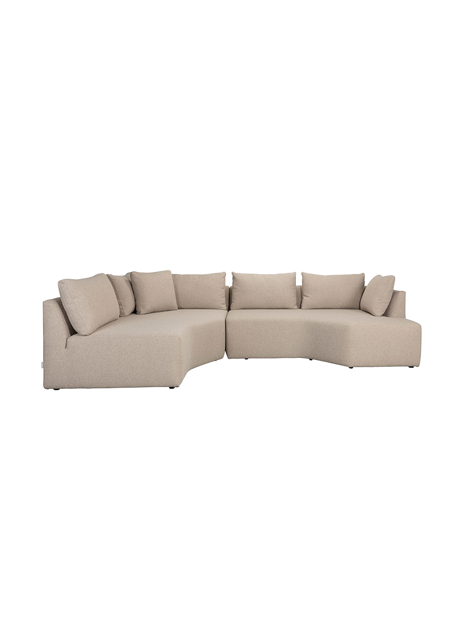
Canapé d'angle design 5 places haut de gamme « Prosper » - Cappuccino / Liens
