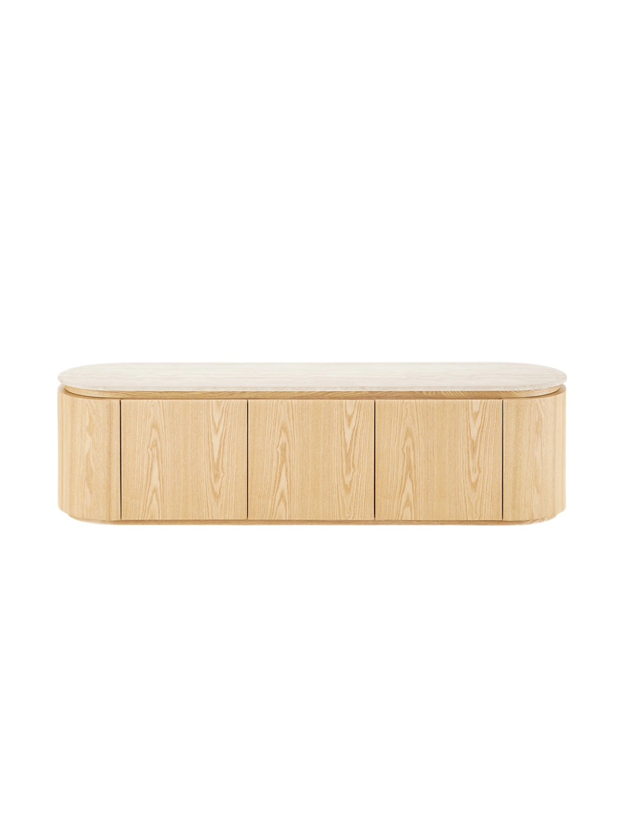 
Mobile basso di design «Larvik» con piano in granito
