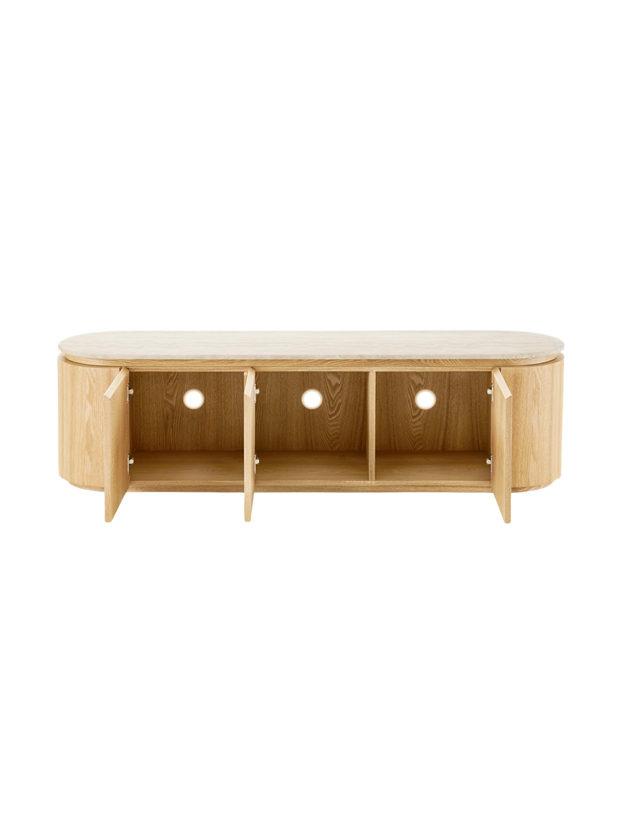 
Mobile basso di design «Larvik» con piano in granito