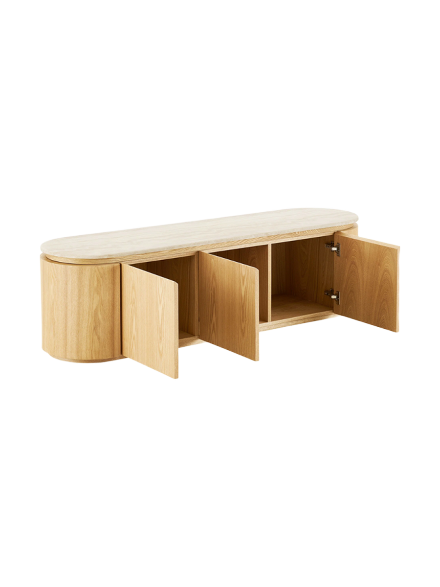 
Mobile basso di design «Larvik» con piano in granito