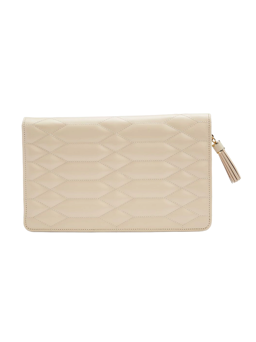 
Genuine Leather Jewelry Case "Caroline Portfolio" - Ivory / Large