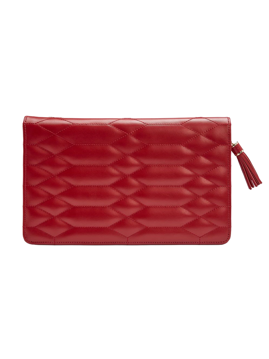 
Genuine Leather Jewelry Case "Caroline Portfolio" - Red / Large