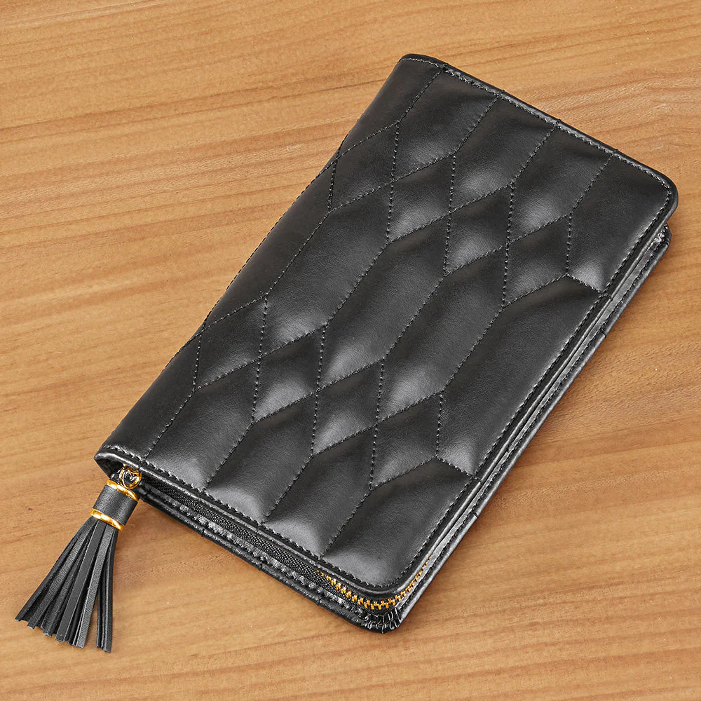 
Genuine Leather Jewelry Case "Caroline Portfolio" - Black / Medium