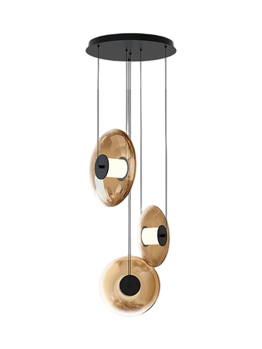 
LED designer pendant light “Diabolo”, 3-light