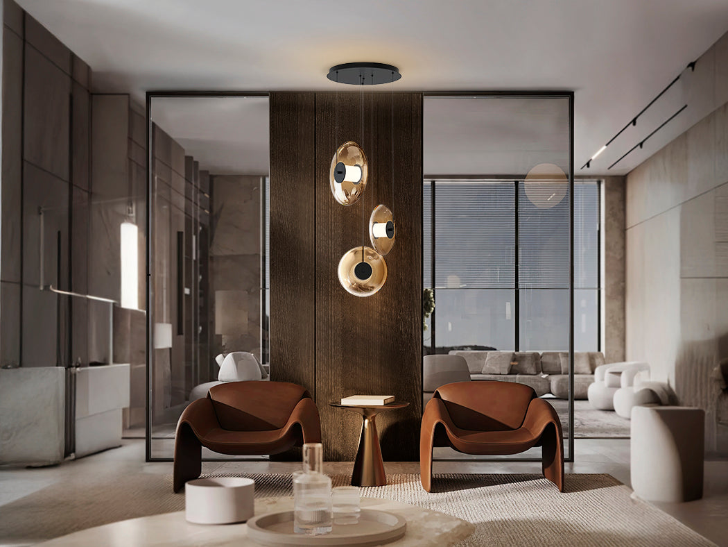 
LED designer pendant light “Diabolo”, 3-light