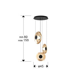
LED Design Pendellampe „Diabolo“ 3-flammig