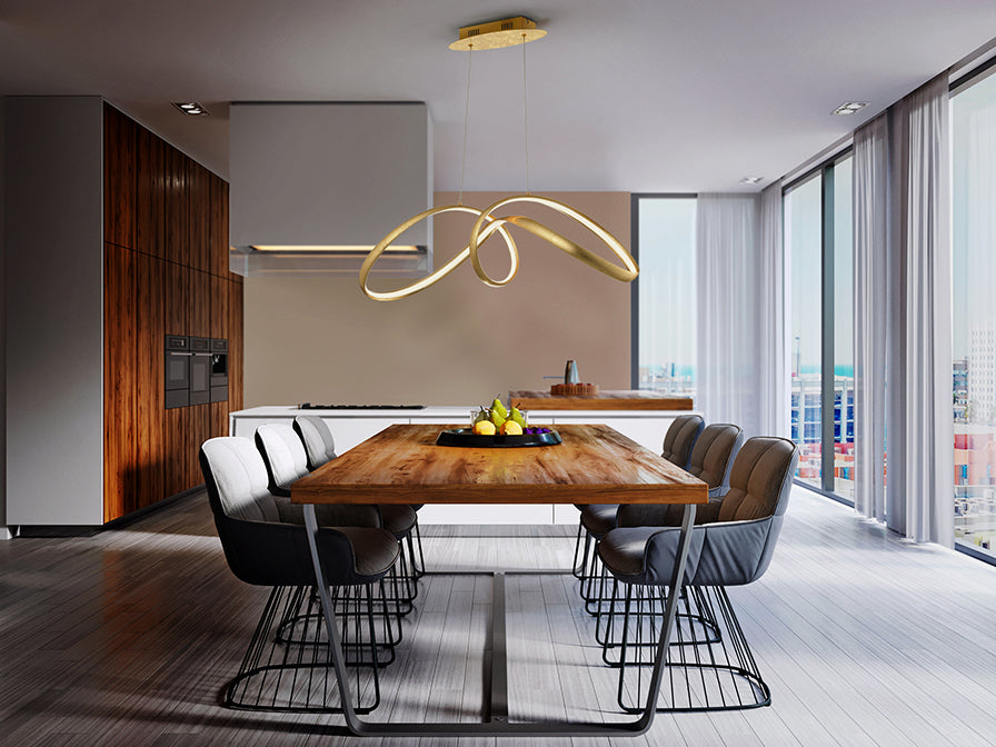 
LED designer pendant lamp “Lia” - Gold Leaf Finish