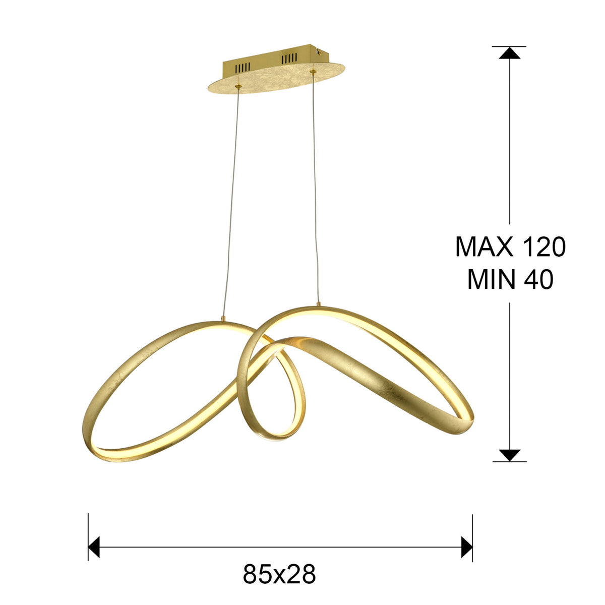 
LED designer pendant lamp “Lia” - Gold Leaf Finish
