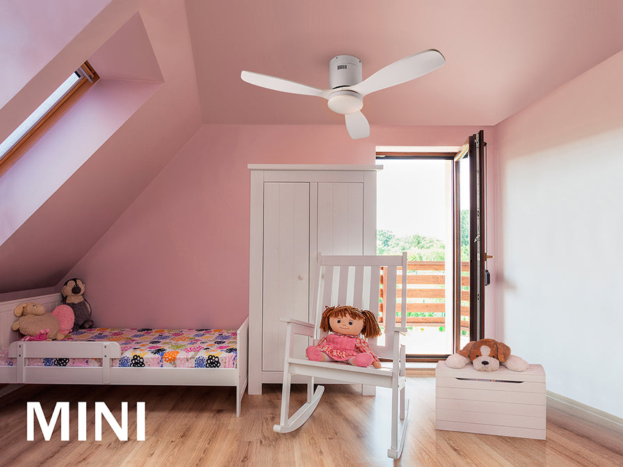 
High-quality ceiling fan & LED ceiling light “Siroco” with remote control - White