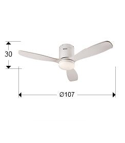 
Ventilateur de plafond haut de gamme et plafonnier LED « Siroco » avec télécommande - blanc
