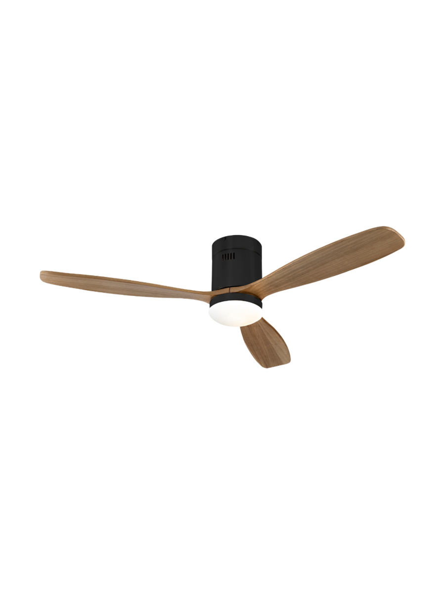 
Ventilateur de plafond haut de gamme et plafonnier LED « Siroco Grande » avec télécommande - Blanc / Naturel