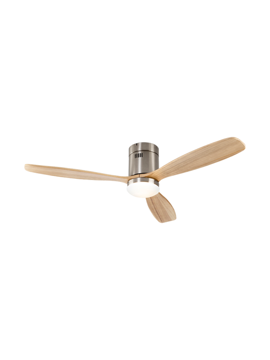 
Ventilateur de plafond haut de gamme et plafonnier LED « Siroco Grande » avec télécommande - Blanc / Naturel