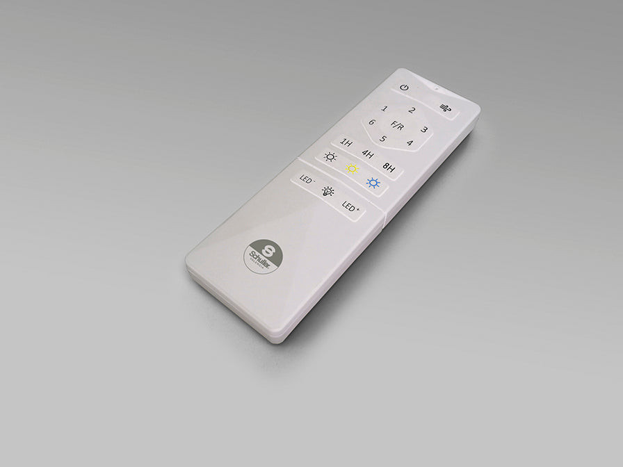 
Ventilateur de plafond haut de gamme et plafonnier LED « Siroco Grande » avec télécommande - Blanc / Naturel