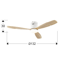 
Ventilateur de plafond haut de gamme et plafonnier LED « Siroco Grande » avec télécommande - Blanc / Naturel