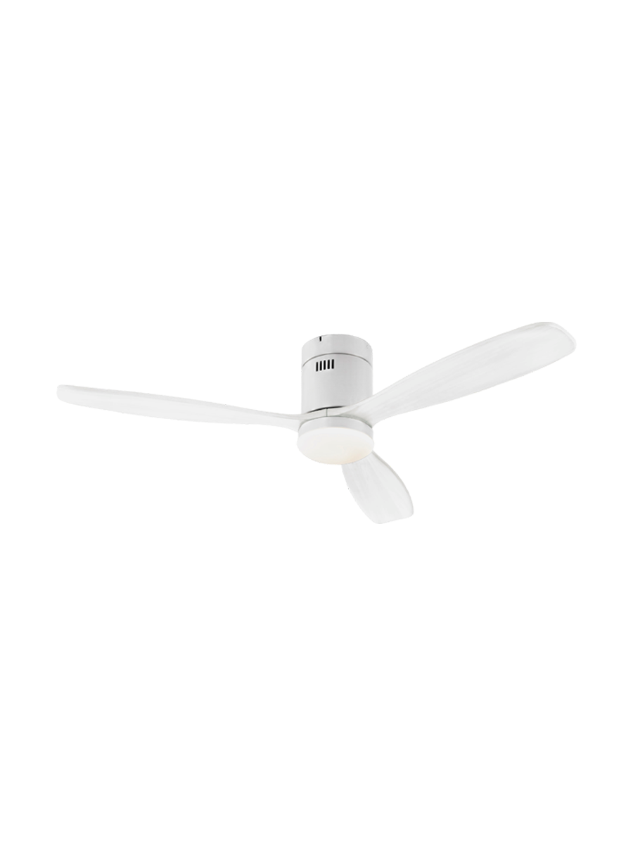 
Ventilateur de plafond haut de gamme et plafonnier LED « Siroco Grande » avec télécommande - Blanc / Naturel