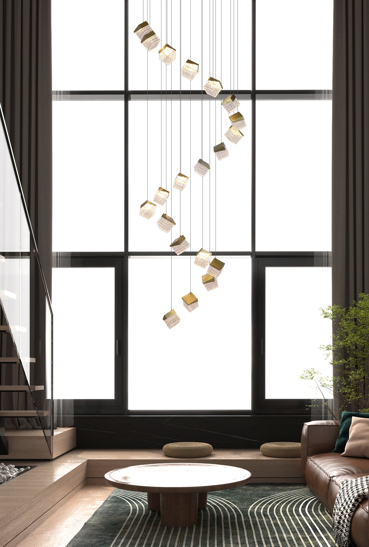 
Multi-Drop Design LED Pendellampe "Cuboid" - 20-Flammig