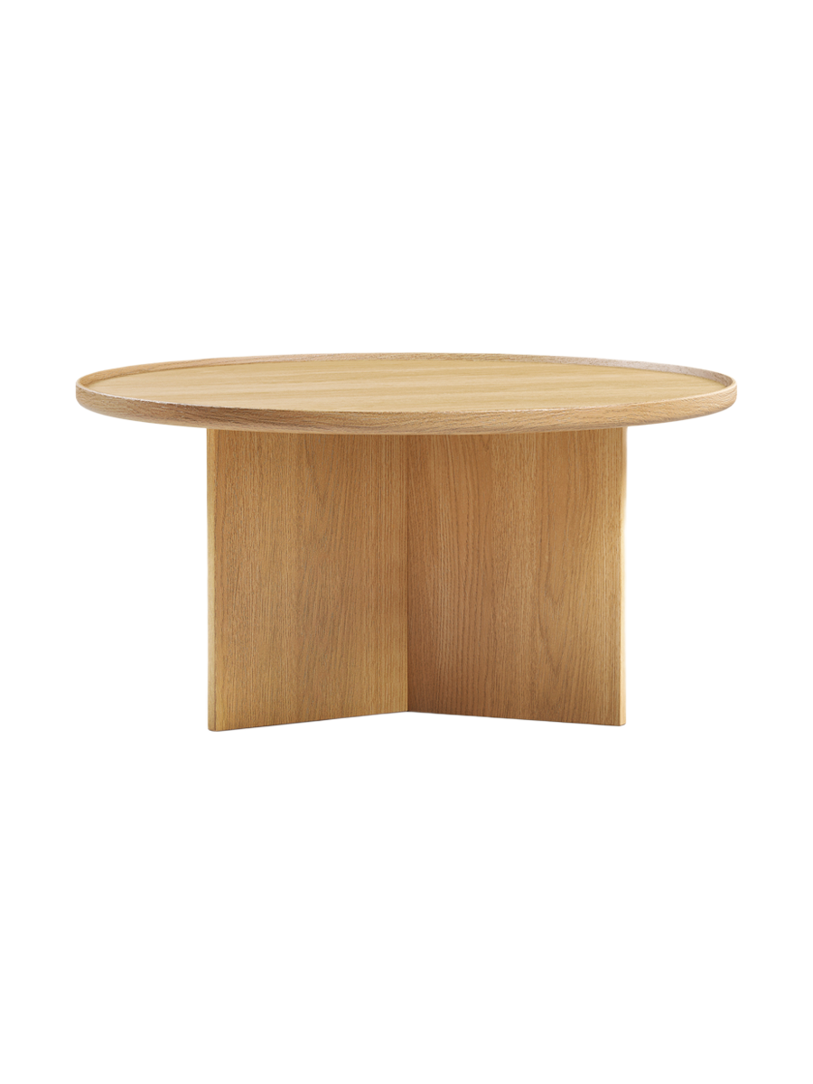 
Hochwertiger Couchtisch „Cala“ Ø 83 cm - Eiche Natural