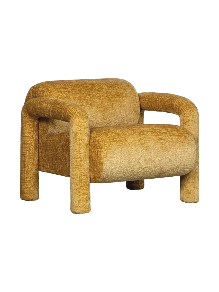 
Designer Lounge Chair "Lenny" - Yellow Gold
