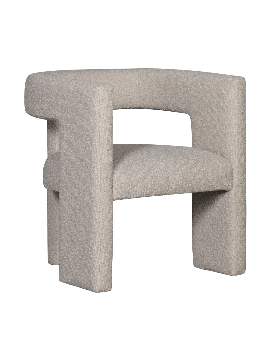 
Designer Armchair "Tiwa" - Bouclé Beige