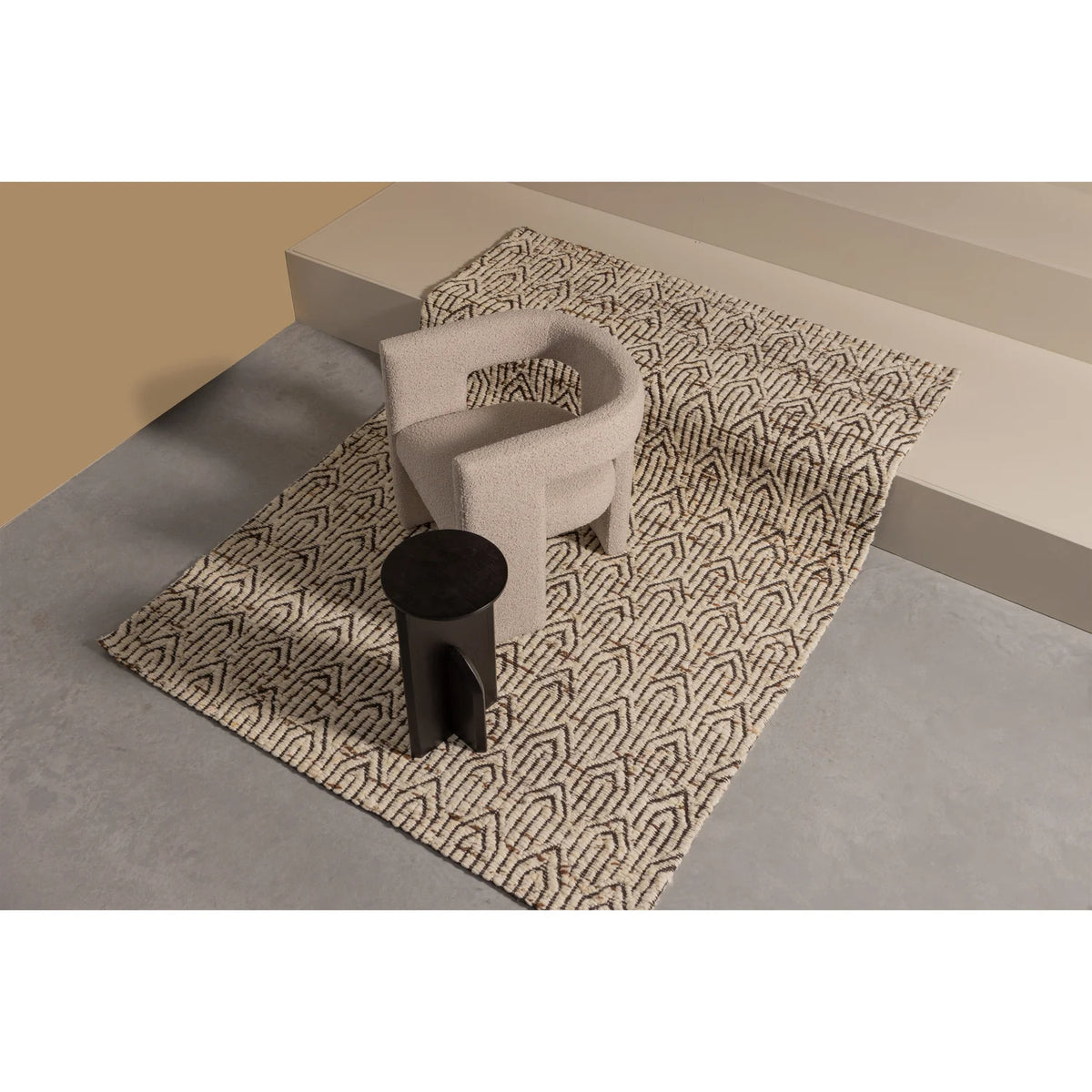 
Designer Armchair "Tiwa" - Bouclé Beige