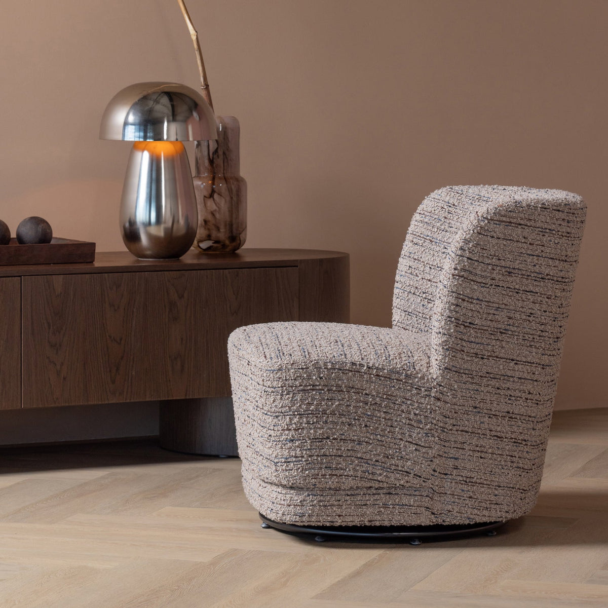
Swivel designer armchair "Atty" - Beige Marl