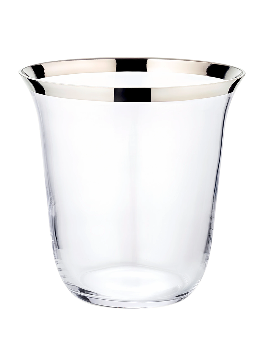 
Mouth-blown "Toby" champagne cooler, made of crystal glass with a platinum rim