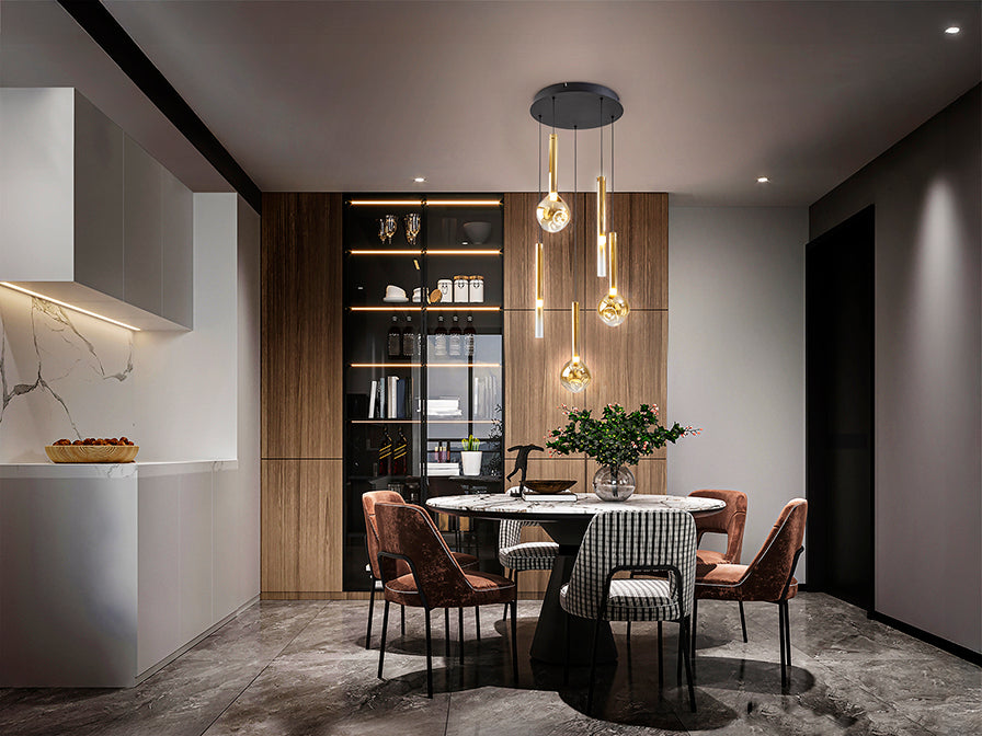 
LED designer pendant light “Essenza”, 5 lights