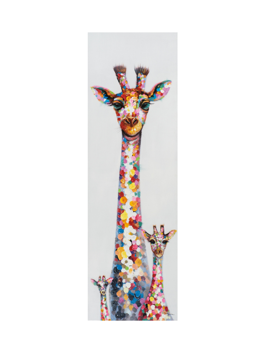 
Tableau peint à la main "Famille de girafes" 50 x 160 cm