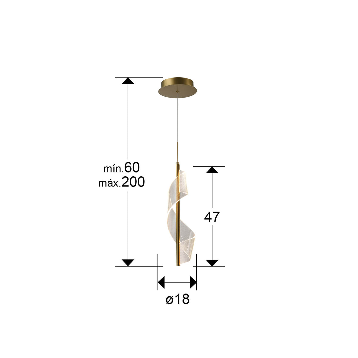 
Grande suspension LED design « Velas »