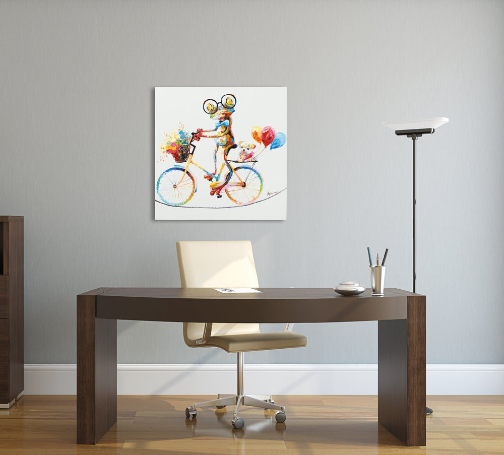 
Handbemaltes Bild „Neugieriger Frosch“ 70 x 70 cm