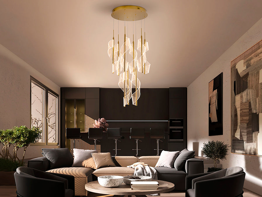 
Grande lampada a sospensione LED di design „Velas XL“ con telecomando