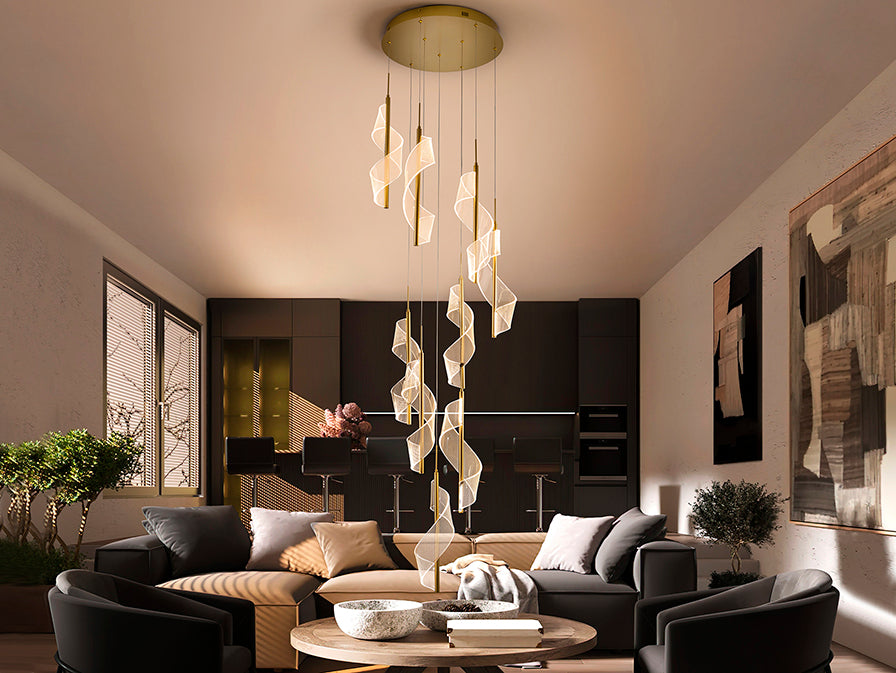 
Grande lampada a sospensione LED di design „Velas XL“ con telecomando