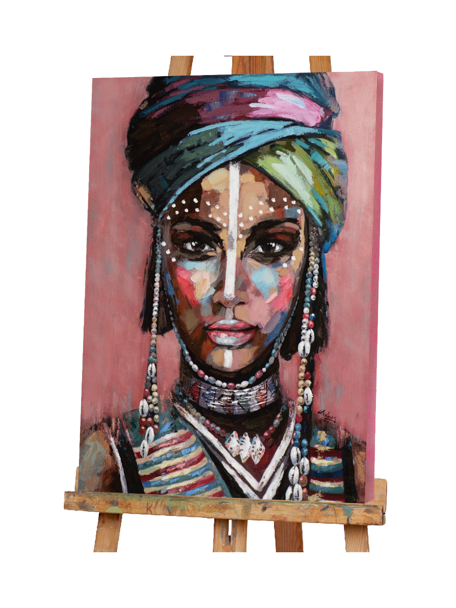 
Tableau peint à la main « Desert-Woman » - 90 x 120 cm