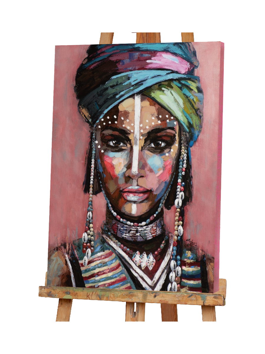 
Tableau peint à la main « Desert-Woman » - 60 x 90 cm