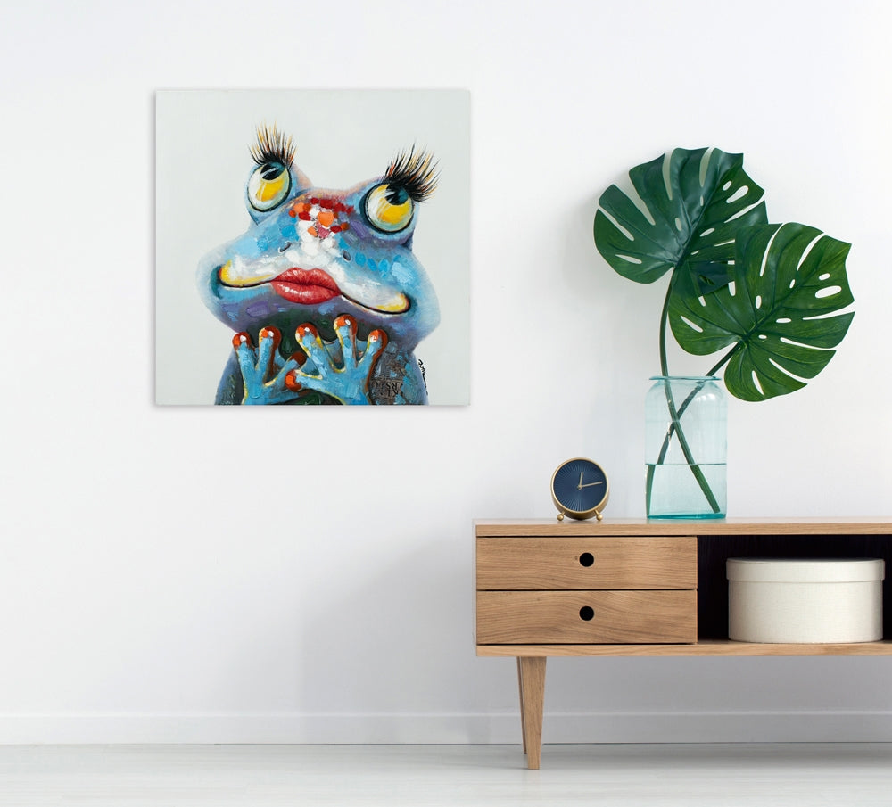 
Handbemaltes Bild „Verliebter Frosch“ 70 x 70 cm