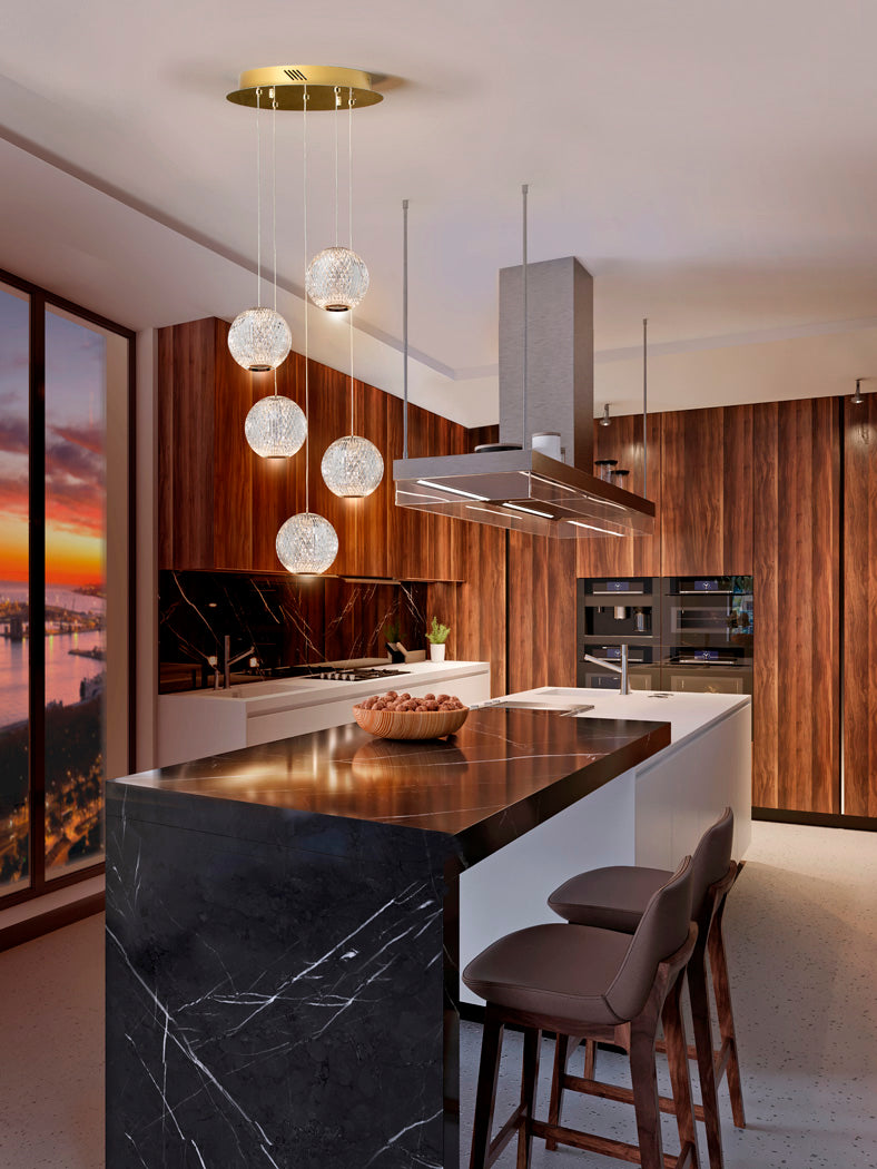 
LED designer pendant lamp “Austral”, 5-light