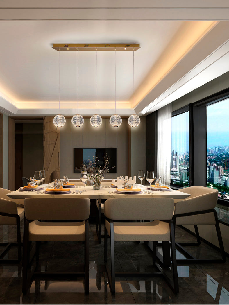 
LED designer pendant light “Austral II”, 5-light