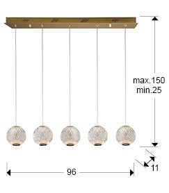 
Lampada a sospensione LED di design „Austral II“, a 5 luci