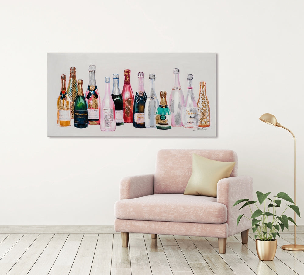 
Handgemaltes Bild „Sektparty“ 60 x 120 cm