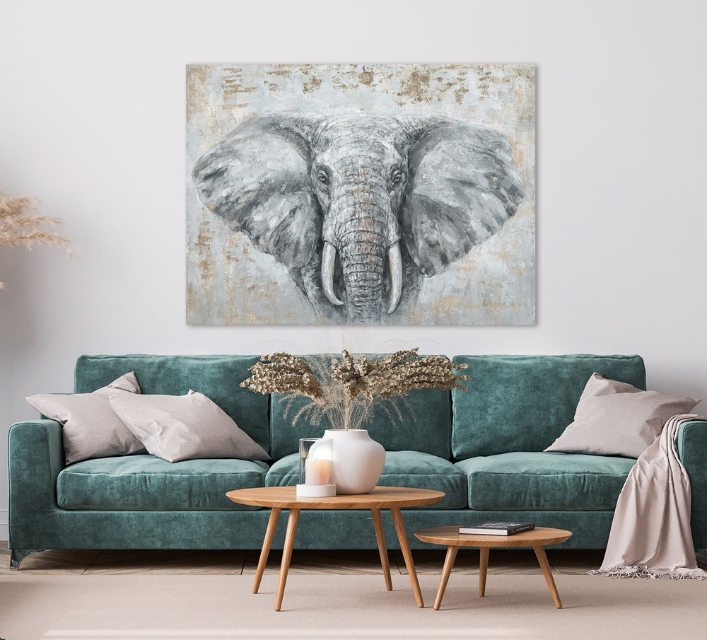 
Hand-painted picture "Lucky Charm Elephant" 90 x 120 cm