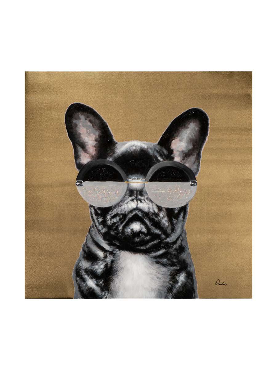 
Handbemaltes Bild „Cool Dog“ 80 x 80 cm