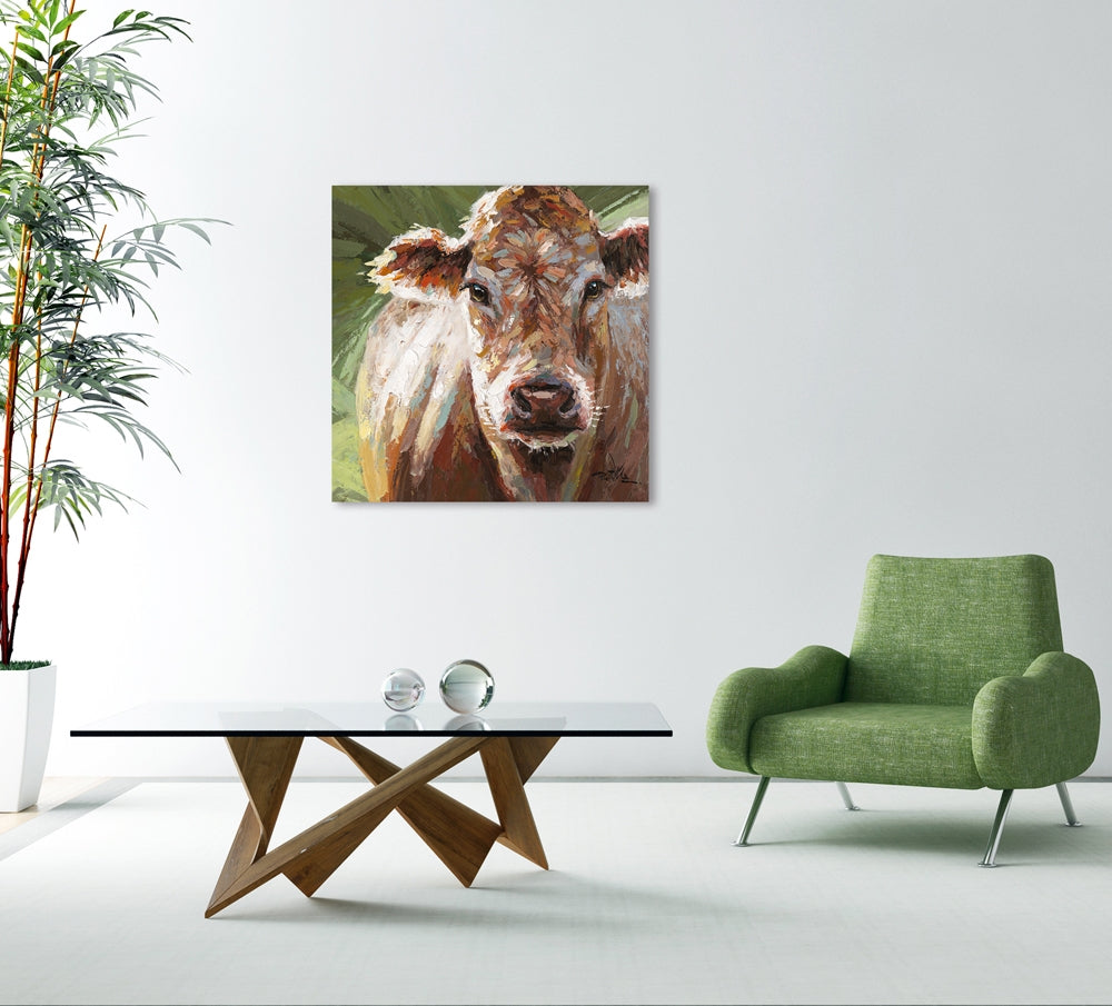 
Handbemaltes Bild „Lieblings-Kuh“ 80 x 80 cm