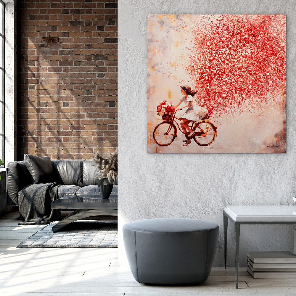
Hand-painted picture "Flowers in the air!" 100 x 100 cm