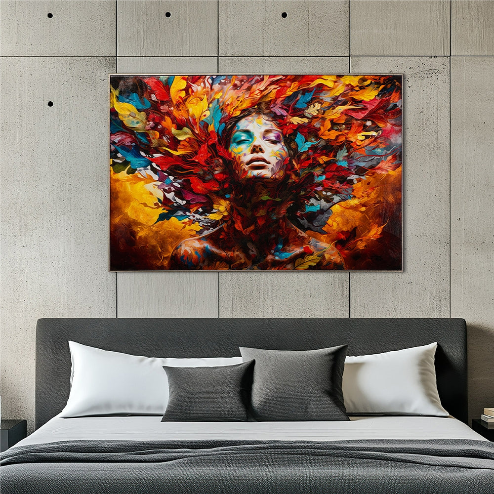 
Handgemaltes, gerahmtes Bild „Dream of Leaves“ 81.5 x 121.5 cm