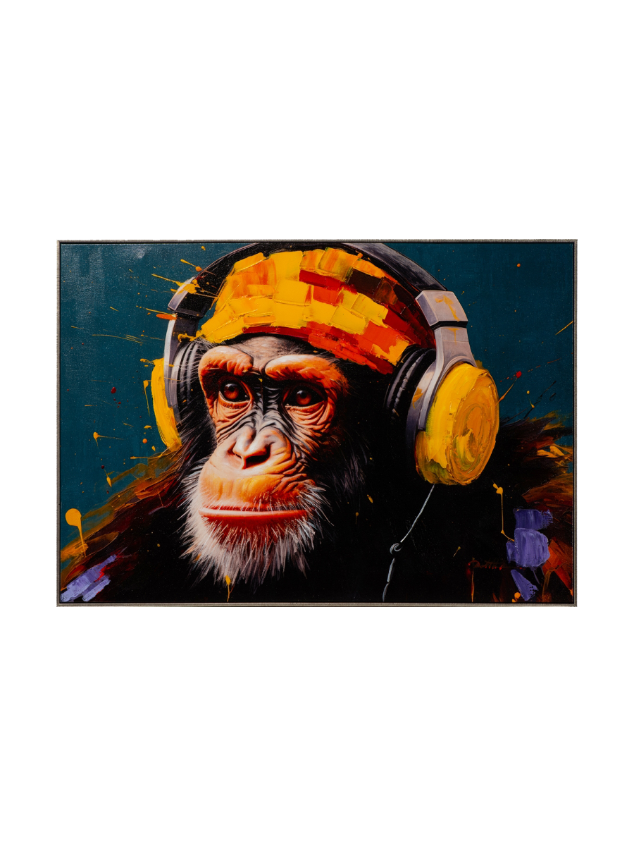 
Quadro dipinto a mano, con cornice, “Musica funky” 70 x 100 cm