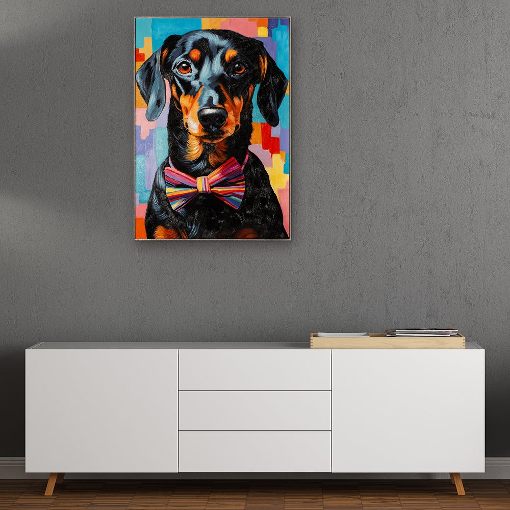 
Handbemaltes, gerahmtes Bild „Waldi“ 70 x 100 cm