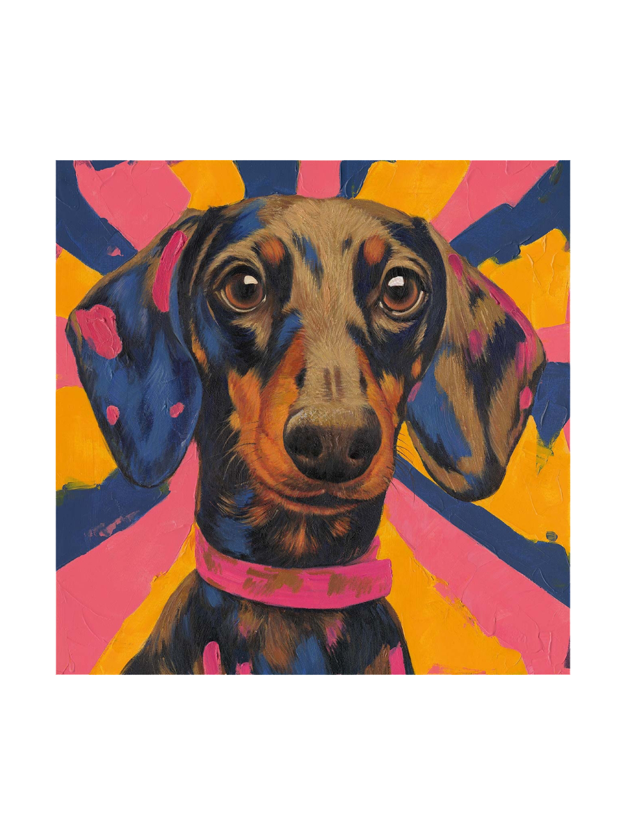 
Handbemaltes Bild „Dackel“ 70 x 70 cm