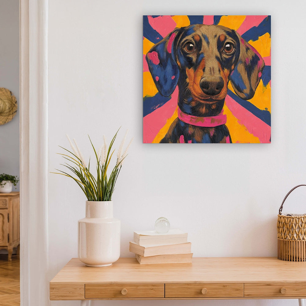 
Handbemaltes Bild „Dackel“ 70 x 70 cm