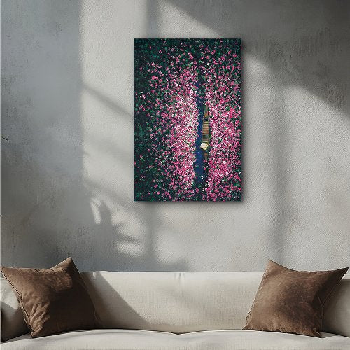 
Hand-painted picture "Flower Boat" 80 x 120 cm